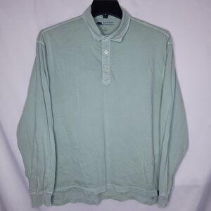 Onward Reserve Polo Shirt Mens XL Green Sunwashed Long Sleeve Cotton